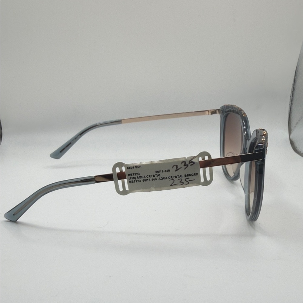 Bebe Women's Gray Sunglasses with Embellished Frame BEBE7223 No Case - Picture 2 of 4